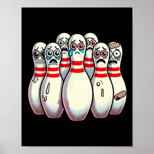 Poster Peur Bowling Pins Cartoon Fun Bowler Humorisme