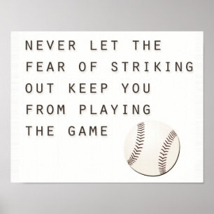 Poster peur de frapper un inspirant baseball moderne