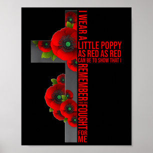 Poster Peur d'oublier la Fleur de Pavot Rouge mémorial Us
