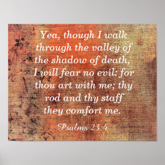 Poster Peur No Evil — Psaumes 23:4 - Art print
