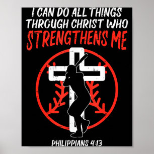 Poster Peut Faire Toutes Choses Baseball Religieux Chréti