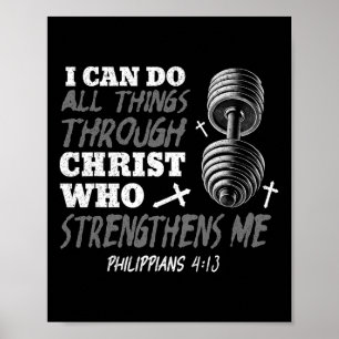 Poster Peut Faire Toutes Choses Chrétien Jésus Bodybuildi
