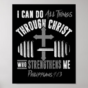 Poster Peut Faire Toutes Choses Chrétien Jésus Bodybuildi