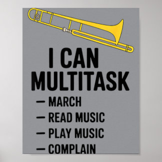 Poster Peut multitâcher Cadeau drôle de fanfare drôle