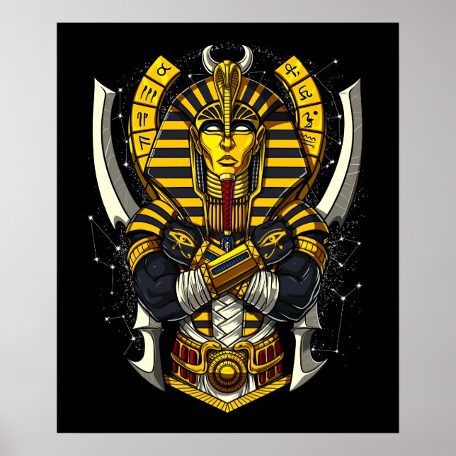 Poster Pharaon égyptien Toutankhamon, Roi antique Tut (Devant)