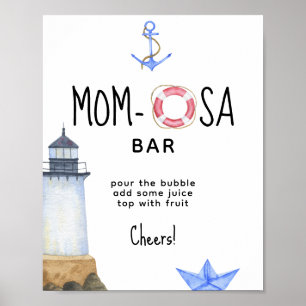 Poster Phare à l'aquarelle - bar mom-osa