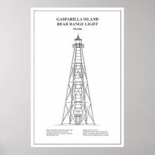 Poster Phare arrière de Gasparilla Island - Floride - BD