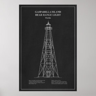 Poster Phare arrière de Gasparilla Island - Floride - PD