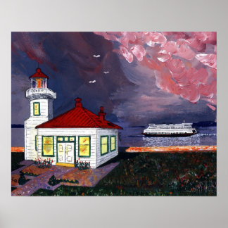 Poster Phare avec Ferry