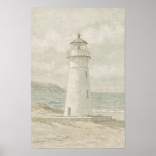 Poster Phare côtier Soft Sage