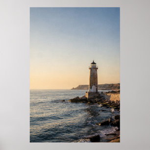 Poster Phare côtier sur un rivage rocheux