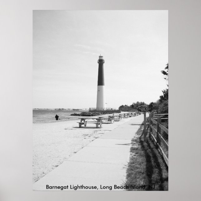 Poster Phare de Barnegat, Long Beach Island (Devant)