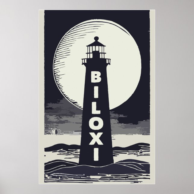 Poster Phare de Biloxi Mississippi (Devant)