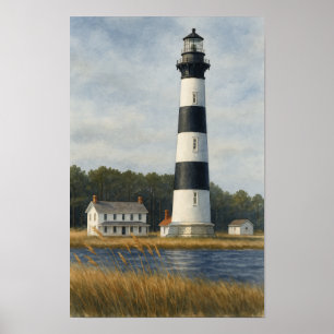 Poster Phare de Bodie Island Aquarelle