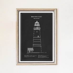 Poster Phare de Boston Light - Massachusetts – PD