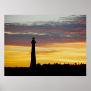 Poster Phare de Cape Hatteras à l'affiche du coucher du s