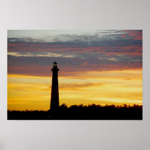 Poster Phare de Cape Hatteras à l'affiche du coucher du s