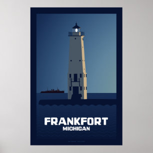 Poster Phare de Frankfort, Michigan