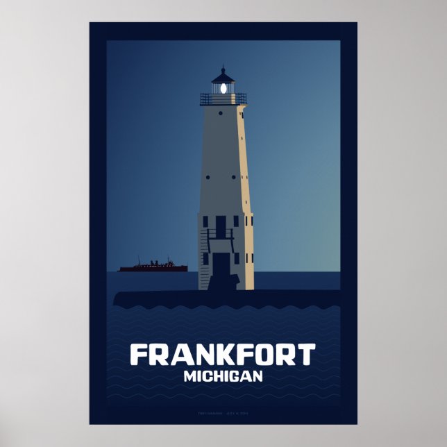 Poster Phare de Frankfort, Michigan (Devant)
