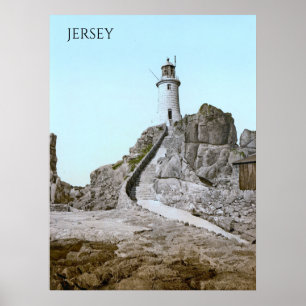 Poster Phare de La Corbière à Jersey (1900)