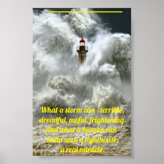 Poster Phare de l'affiche en tempête
