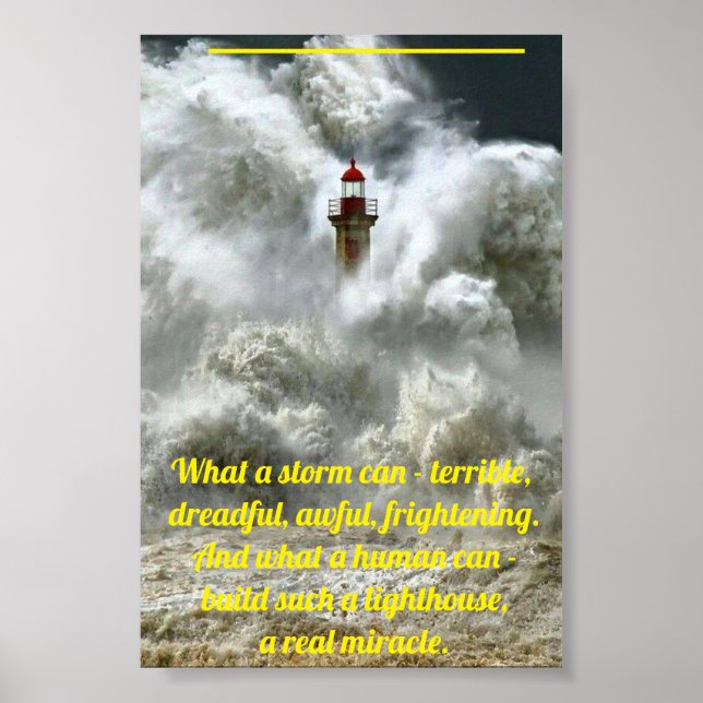 Poster Phare de l'affiche en tempête (Devant)