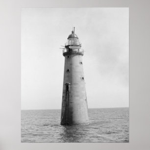 Poster Phare de Minot's Ledge, 1880. Photo vintage