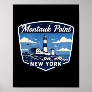 Poster Phare de Montauk dans l'océan côtier de New York