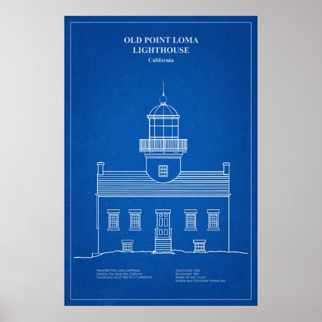 Poster Phare de Old Point Loma - Californie - AD (Devant)