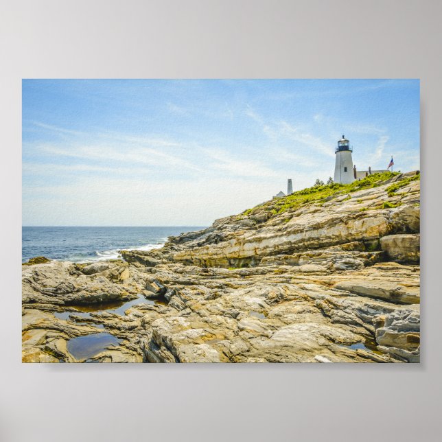 Poster Phare de Pemaquial Point Coastal Maine (Devant)