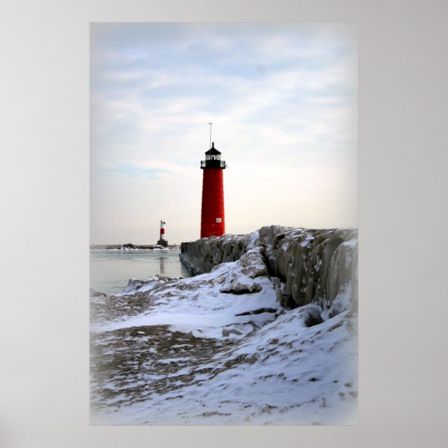 Poster Phare de Pierhead, Kenosha Wisconsin (Devant)