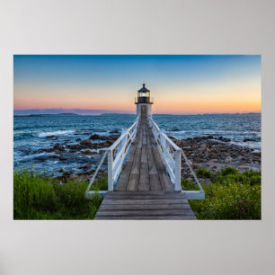 Poster Phare de point de Marshall au coucher du soleil