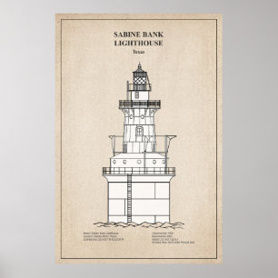 Poster Phare de Sabine Bank - Texas - SBD