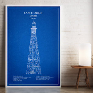 Poster Phare du cap Charles - Virginie - AD