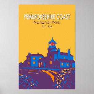 Poster Phare du parc national côtier du Pembrokeshire