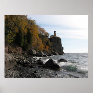 Poster Phare fendu de roche
