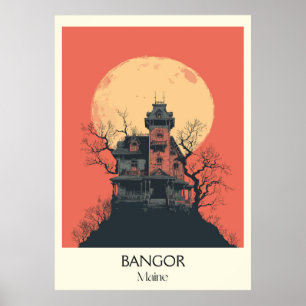 Poster Phare historique Vintage de Bangor Maine