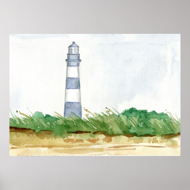 Poster Phare Morris Island Caroline du Sud Hiver (Devant)