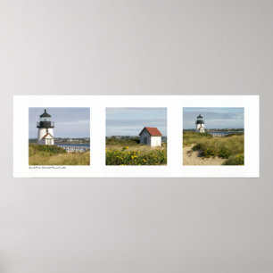 Poster Phare Nantucket, triptyque du Massachusetts