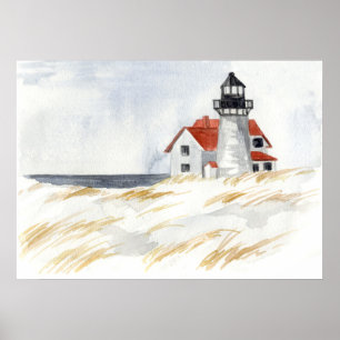 Poster Phare Winter Snow Race Point Provincetown