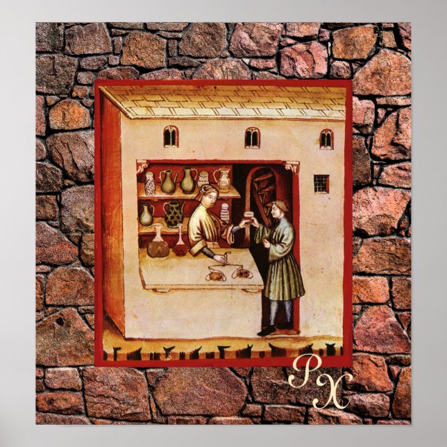 Poster PHARMACIE ANTIQUE, Pharmaciste, Médecine, Pharmaci (Devant)