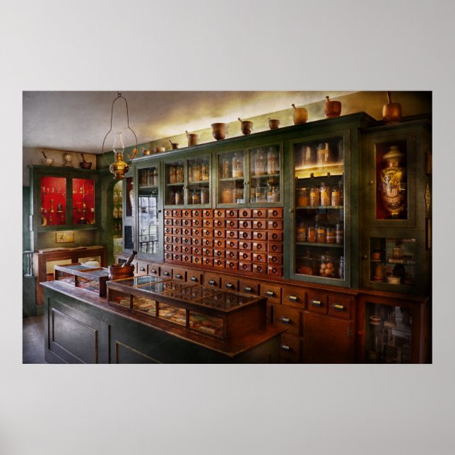 Poster Pharmacie - Je serai sorti dans une minute (Devant)