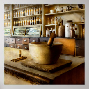 Poster Pharmacie - la source de mon mal de tête