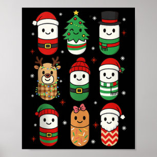 Poster Pharmacie Noël Xmas Vibes Pharmacien Technicien en