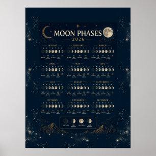 Poster Phase de lune astrologique annuelle