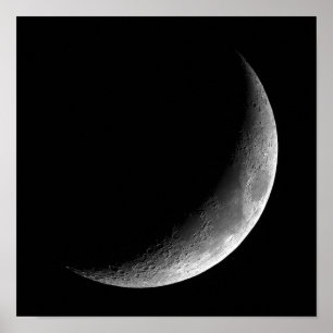 POSTER PHASES DE LA LUNE, LUNE CRÉCENTE. PHOTO 3 DE 5.