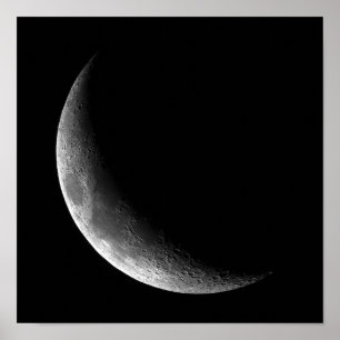 POSTER PHASES DE LA LUNE, LUNE CRÉCENTE. PHOTO 5 DE 5.