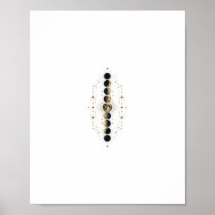 Poster Phases lunaires Ornement céleste