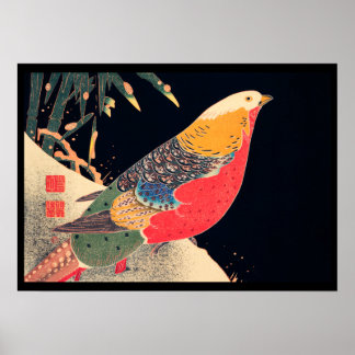 Poster Phéasant d'or dans l'Oiseau de Neige - Jakuchu (19