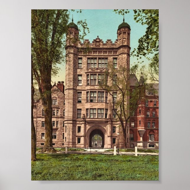 Poster Phelps Hall et passerelle, Yale College rare Photo (Devant)